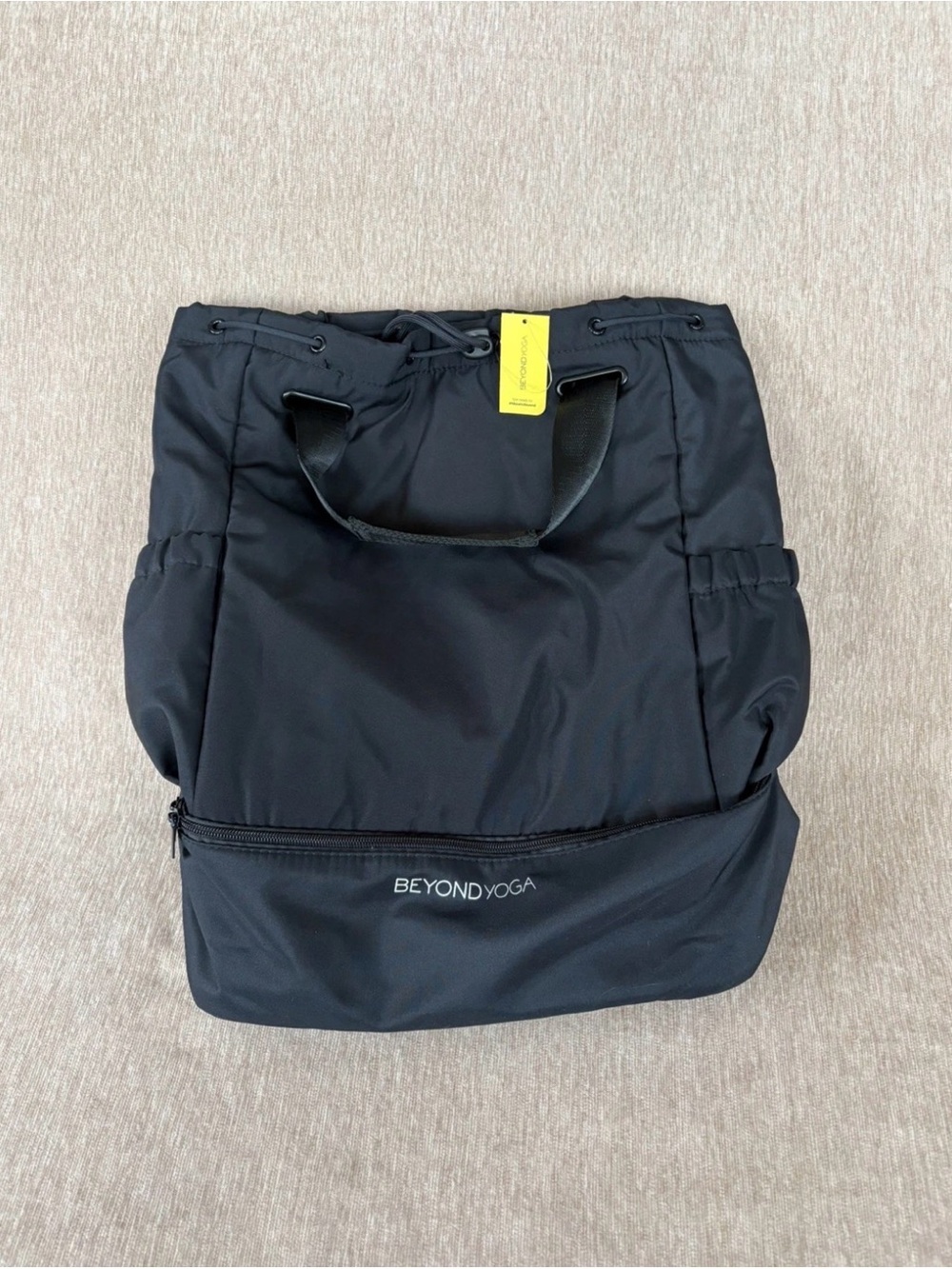 Beyond Yoga Black Convertible Gym Bag Backpack Zip Pocket with Carry Handles NWT